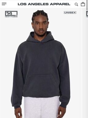 LOS ANGELES APPAREL HEAVY FLEECE HOODIE